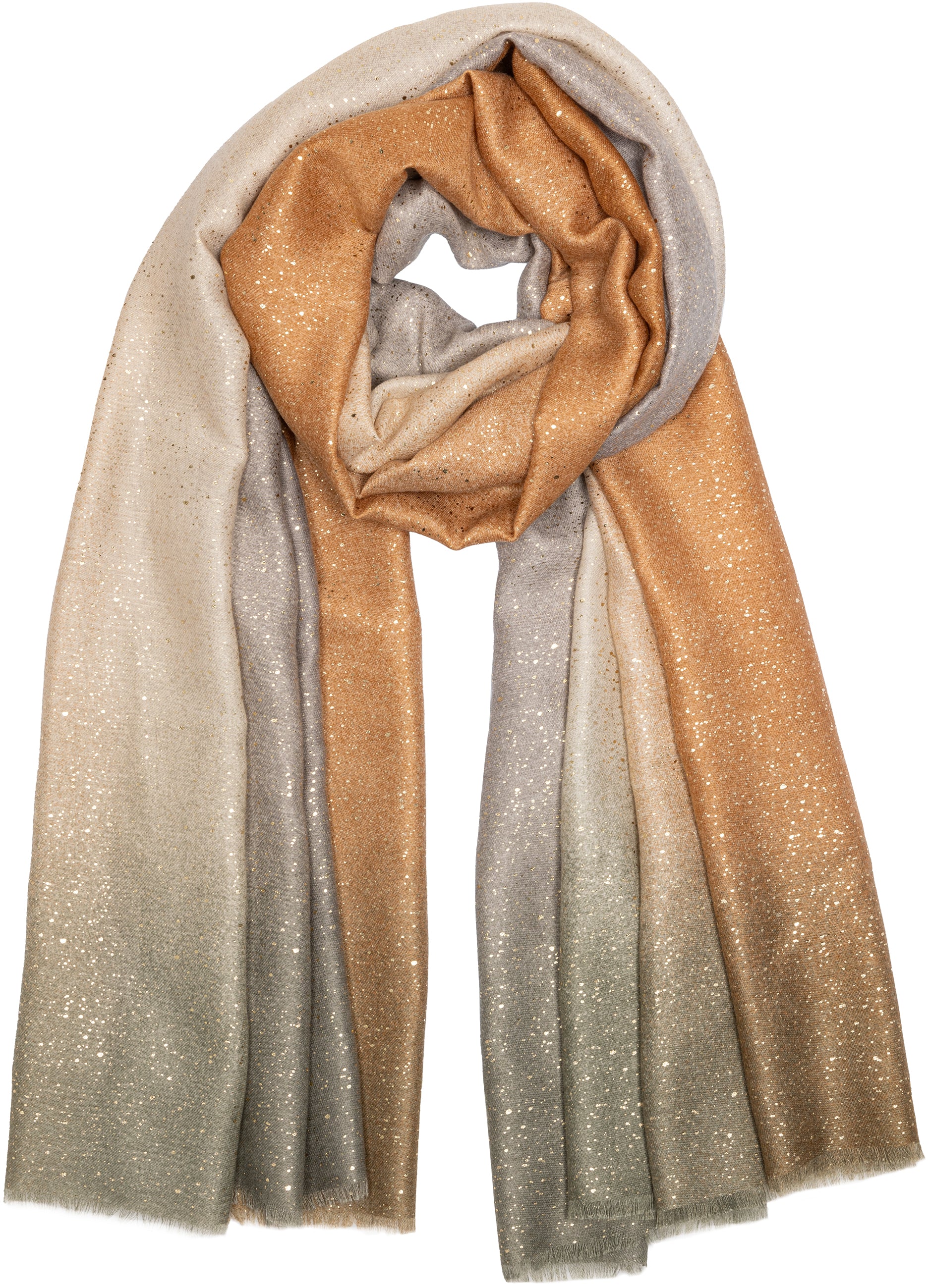 caspar-schal-no-519-damen-schal-mit-farbverlauf-print-und-gold-akzenten image 4