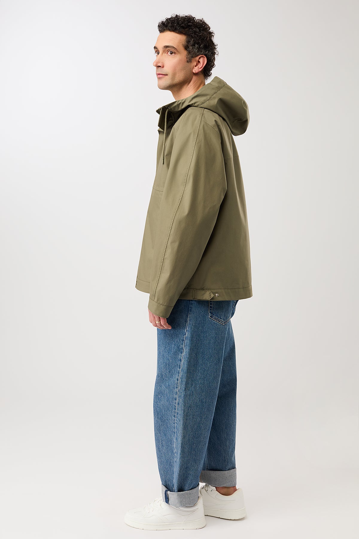 langerchen-kapuzenjacke-mit-verdeckter-knopfleiste-stone-moss-kurze-jacke image 3