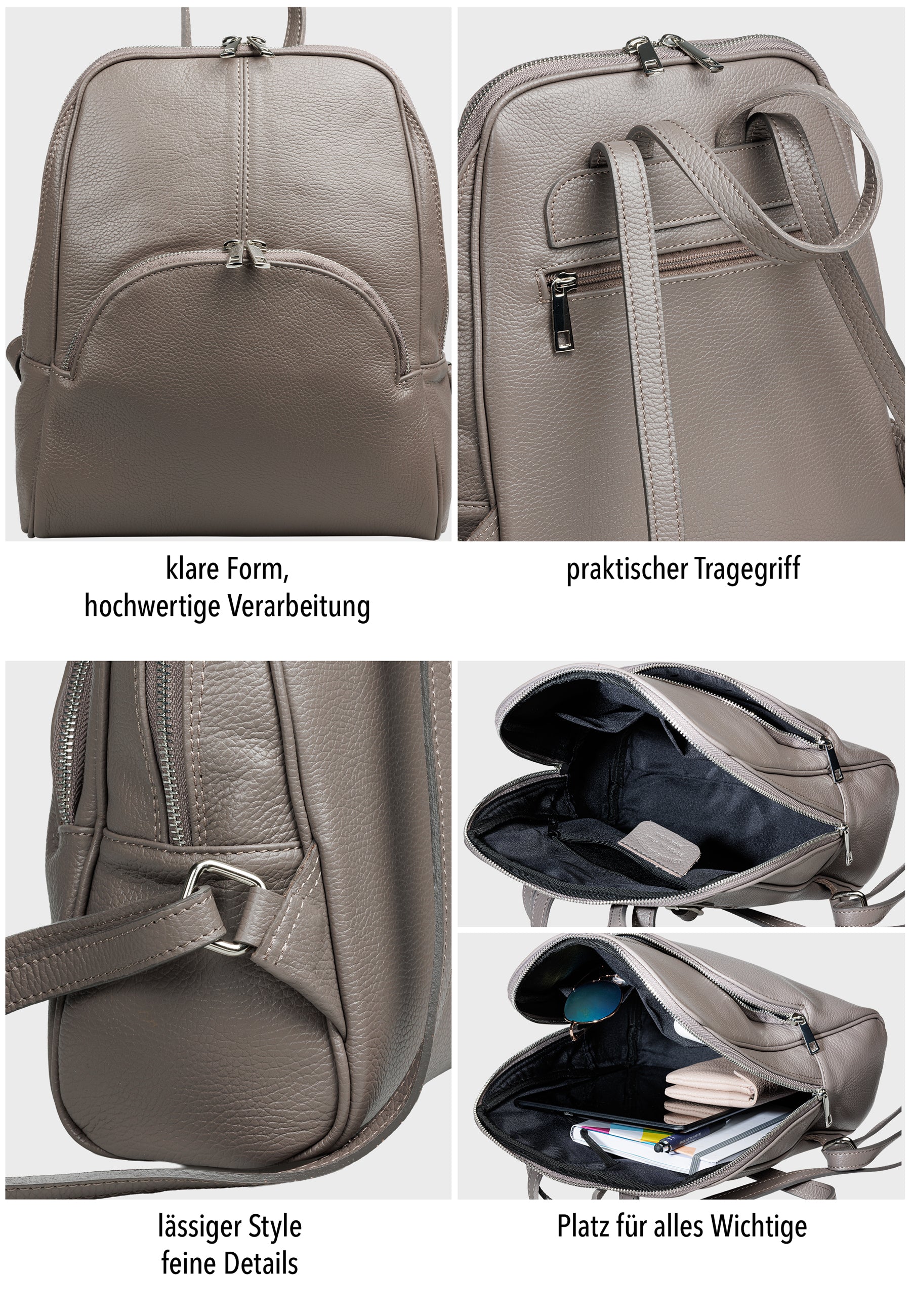 caspar-backpack-no-802-damen-rucksack-aus-italienischem-rindsleder image 5