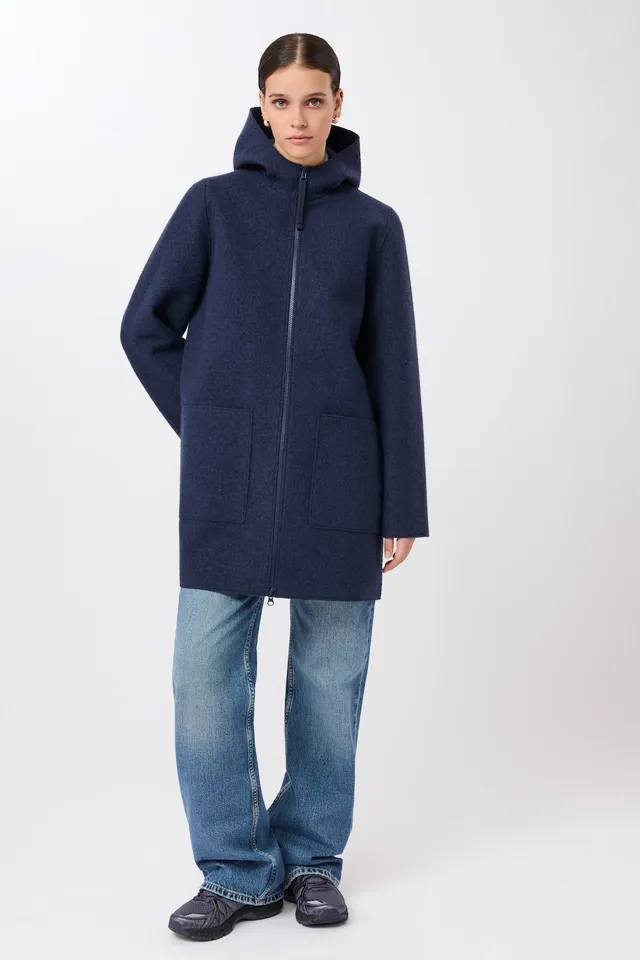 langerchen-kapuzenjacke-walk-membran-steel-blue image 1