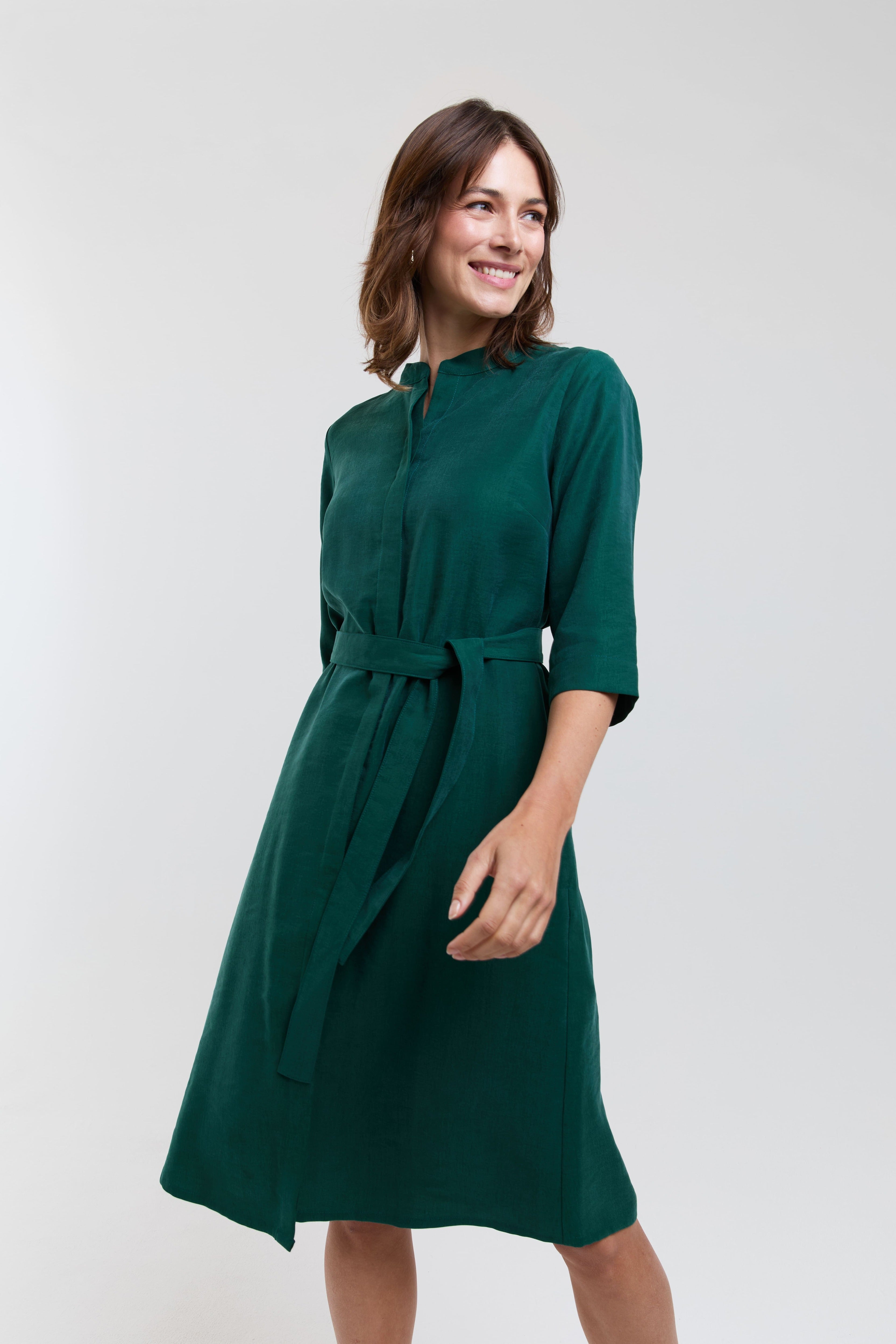 ayani-anne-shirt-dress-in-forest-green image 5