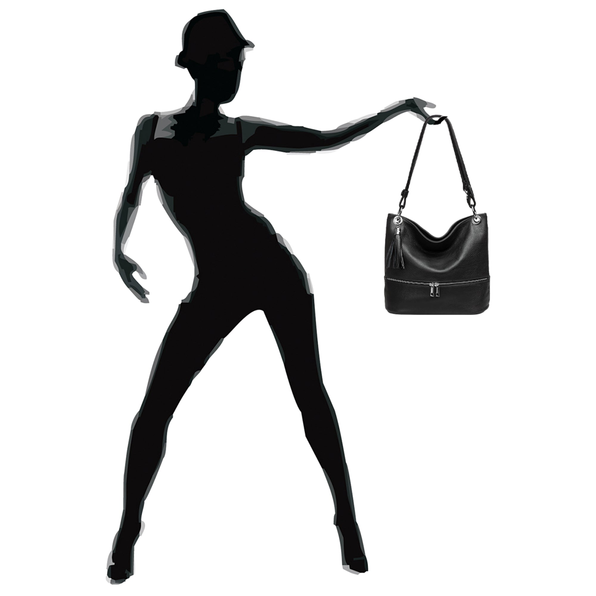 caspar-shoulder-no-809-2-in-1-leder-schulter-und-umh-ngetasche-damen image 6