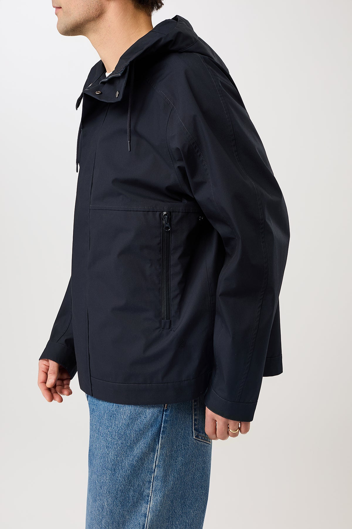 langerchen-kapuzenjacke-knopfleiste-navy-kurze-jacke image 1