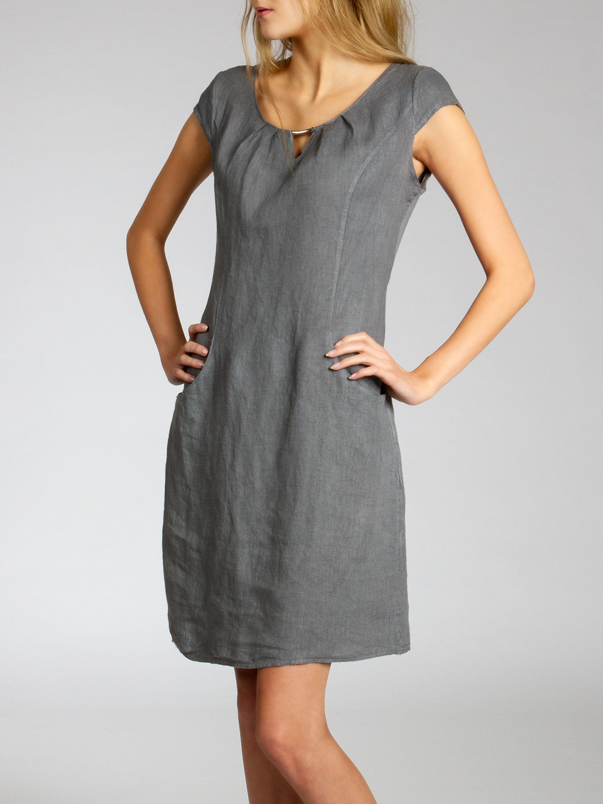 caspar-leinenkleid-no-020-sommerkleid-knielang-100-leinen image 8