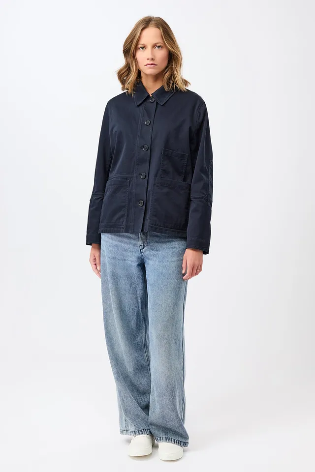 langerchen-kurze-jacke-mit-kn-pfen-navy-damen-bergangsjacke image 1