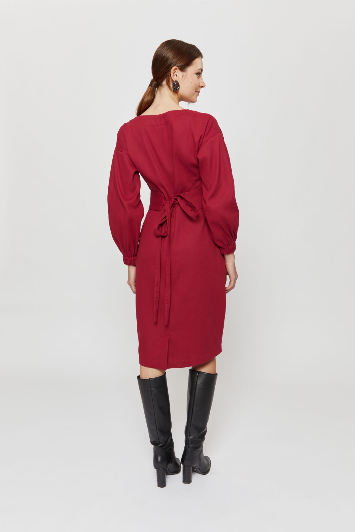 ayani-stefanie-winterkleid-mit-kimono-g-rtel-in-red-bordo image 5