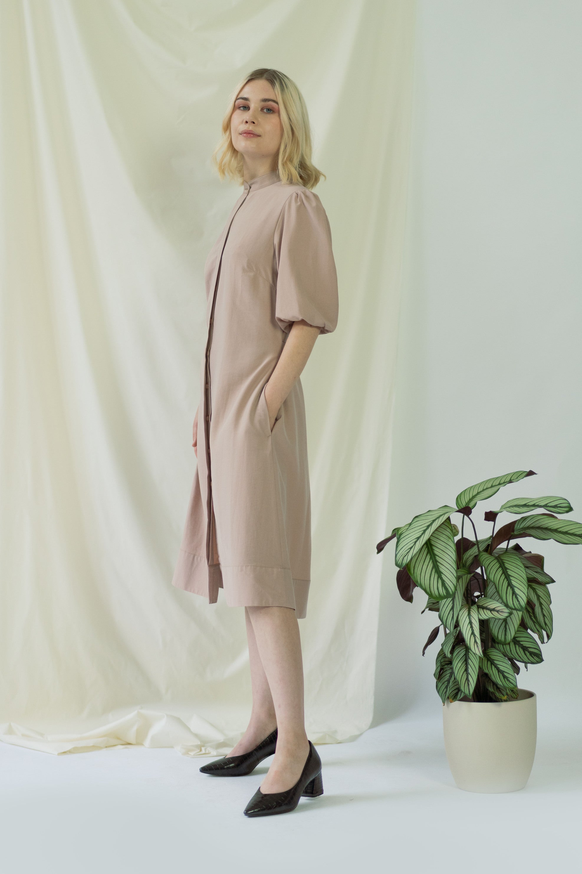 ayani-melanie-shirt-dress-mit-ballon-rmeln-in-rose image 3