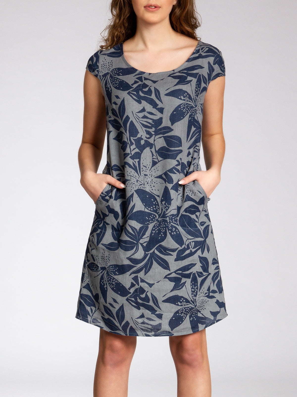 caspar-leinenkleid-no-026-damen-sommerkleid-100-leinen-knielang image 8