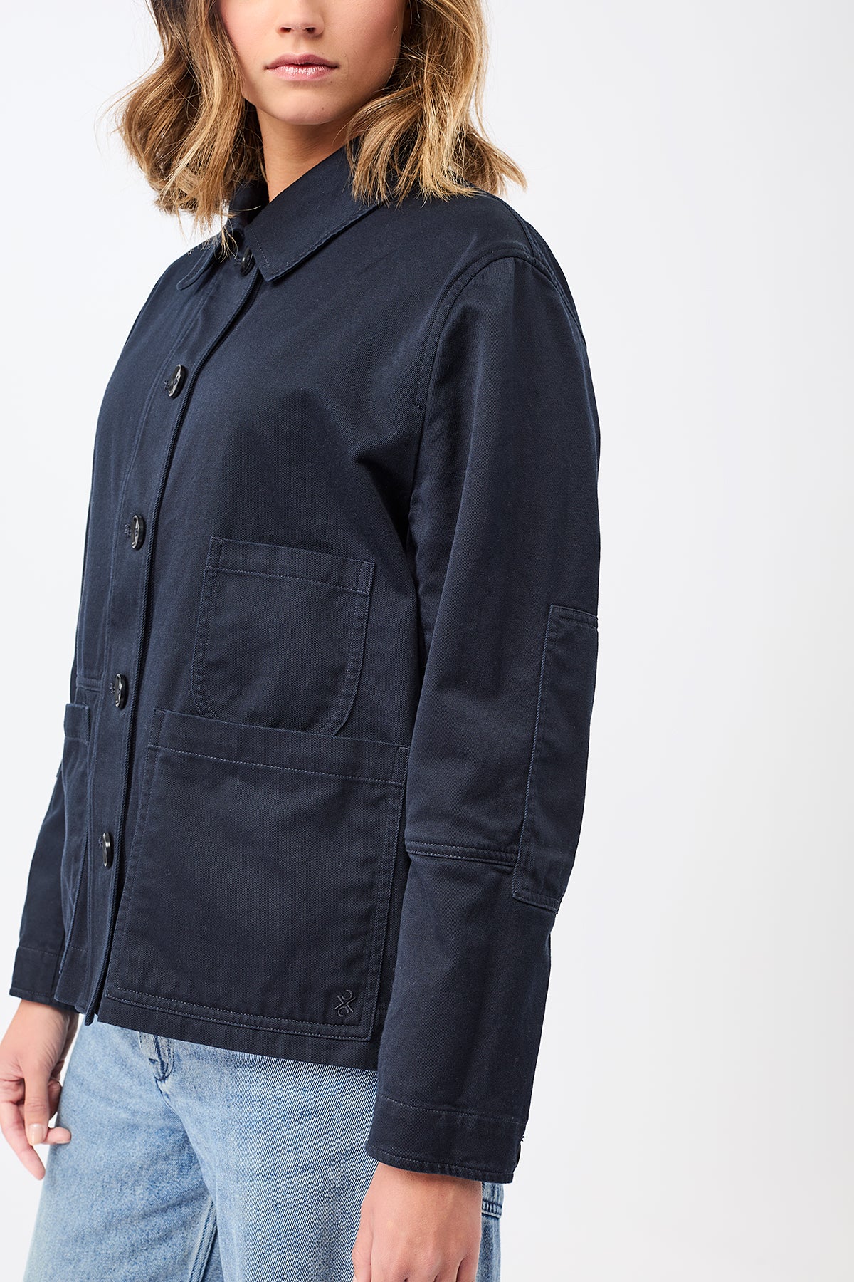 langerchen-kurze-jacke-mit-kn-pfen-navy-damen-bergangsjacke image 2