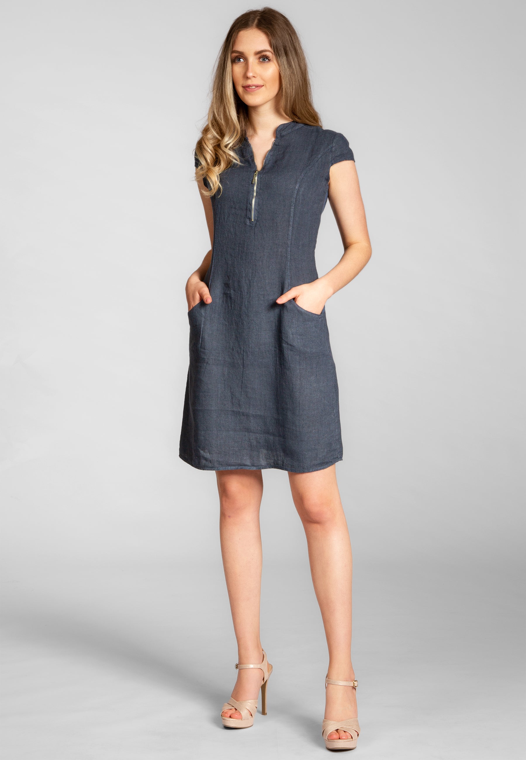 caspar-leinenkleid-no-040-damen-sommerkleid-a-linie-knielang image 2
