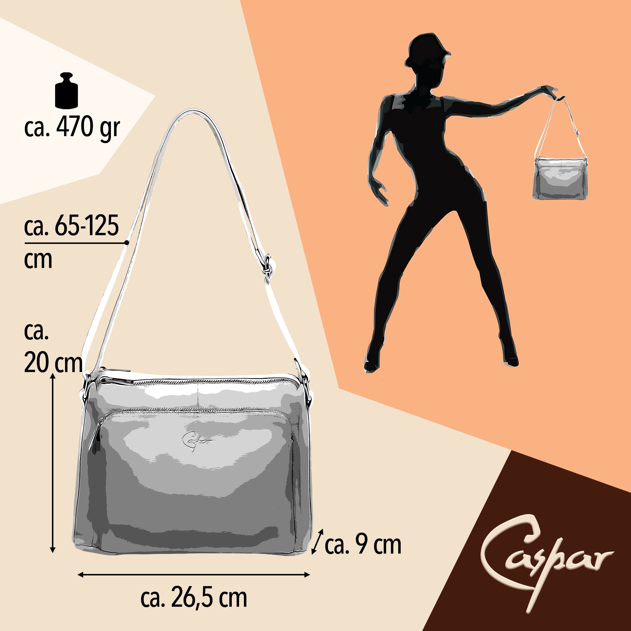 caspar-crossbody-no-861-damen-umh-ngetasche-echtleder-2-f-cher image 5