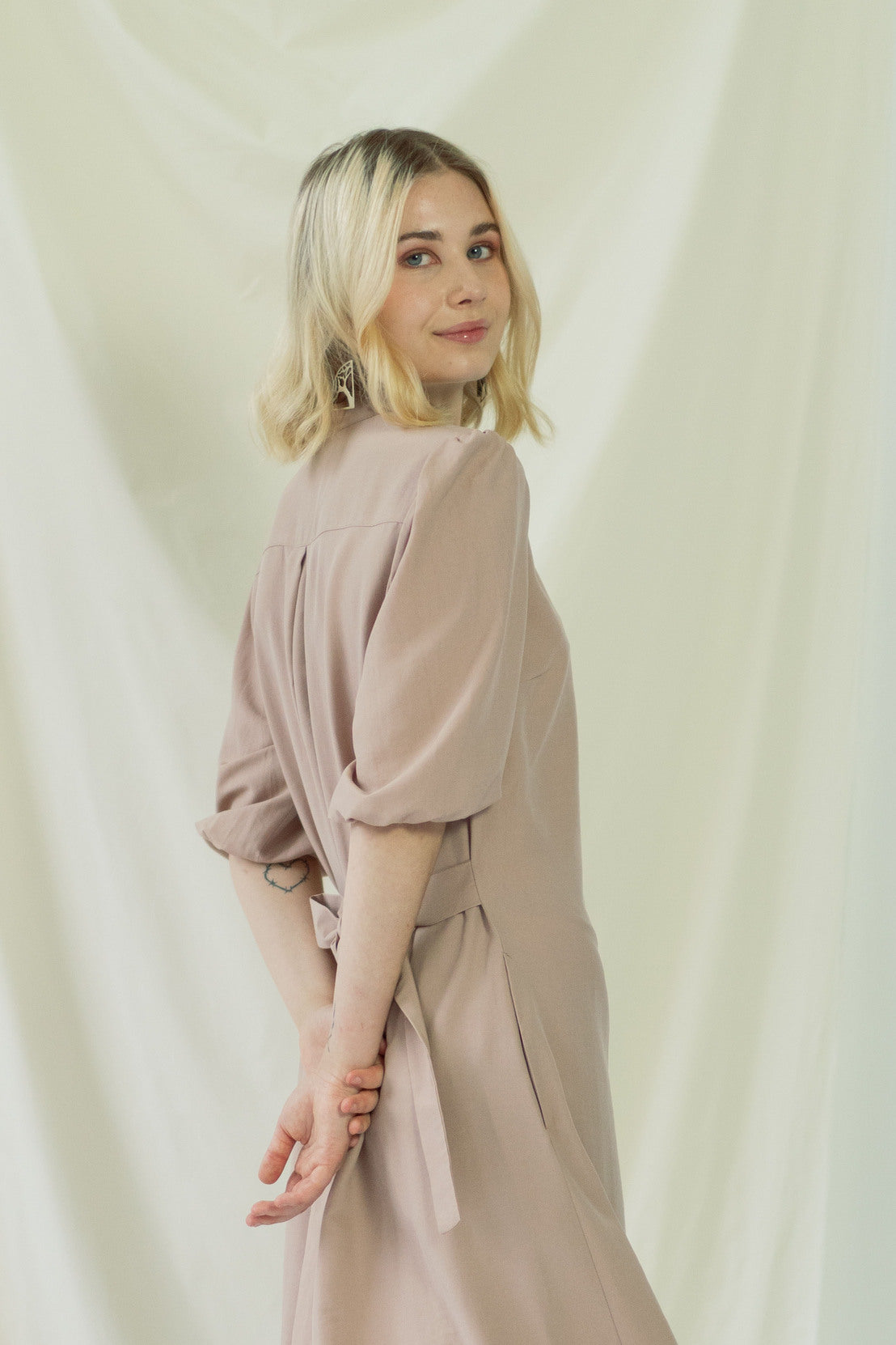 ayani-melanie-shirt-dress-mit-ballon-rmeln-in-rose image 6