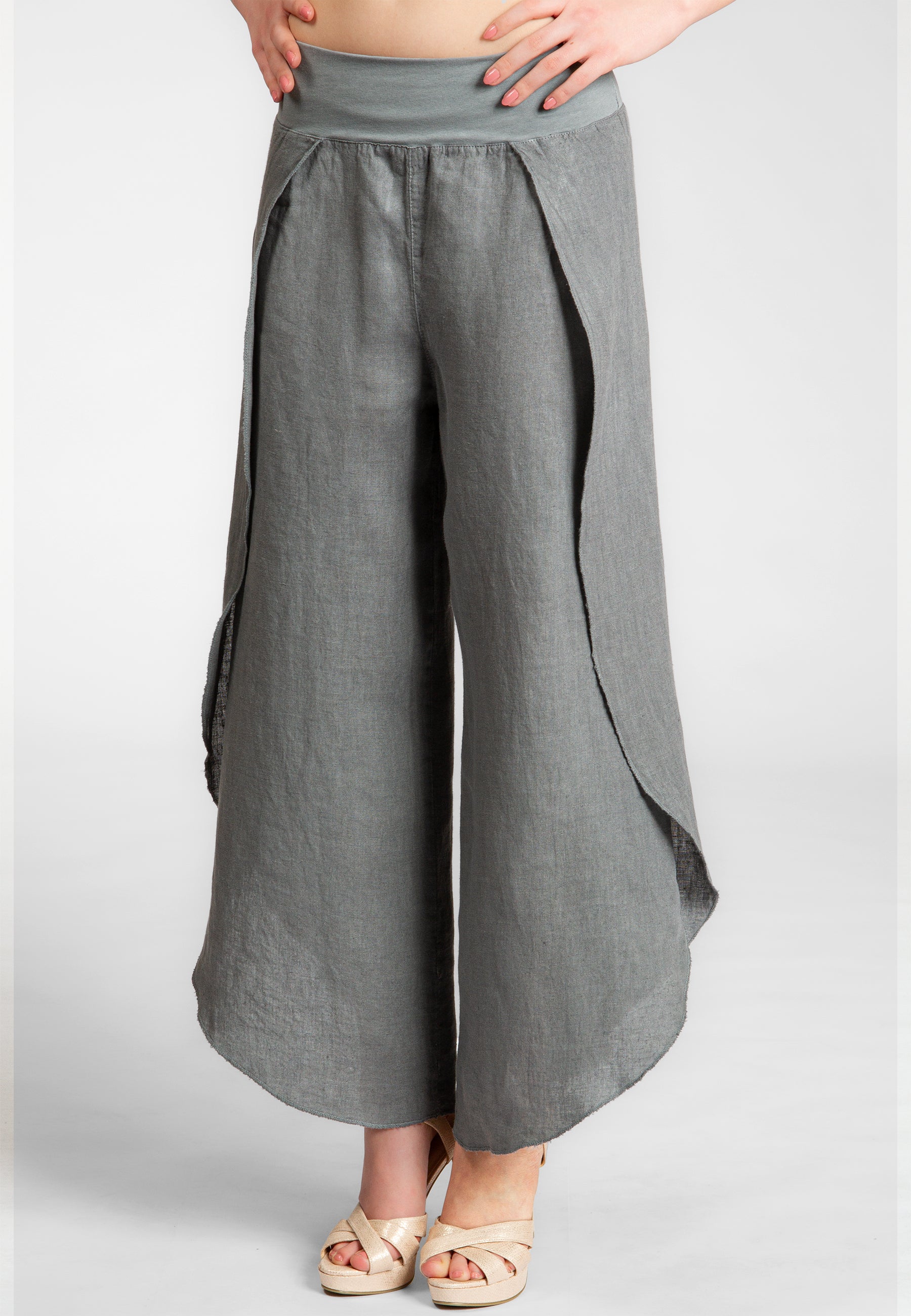 caspar-leinenhose-no-053-damen-sommerhose-mit-stretch-bund image 4