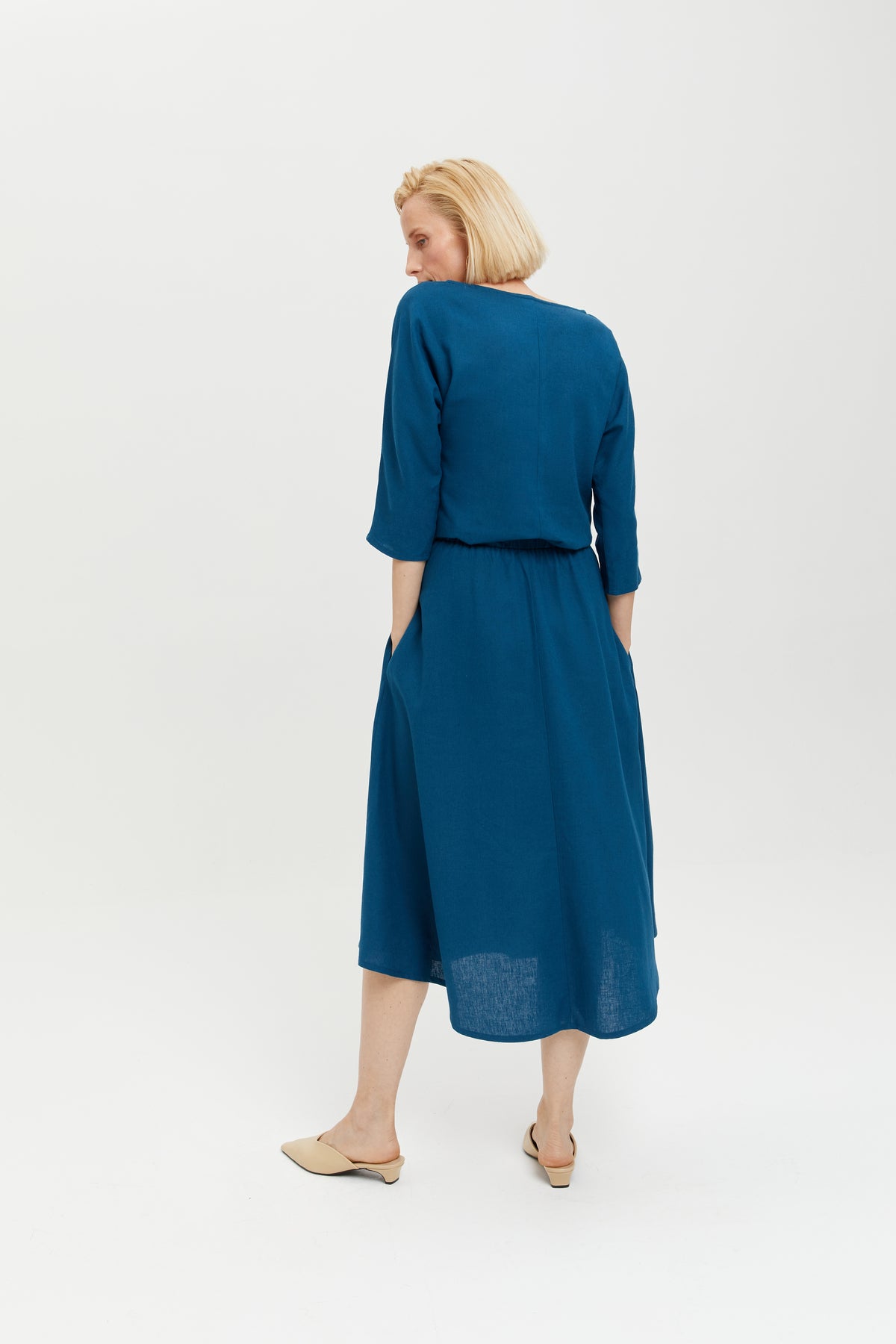ayani-nane-leinenkleid-mit-3-4-rmeln-in-petrol-blue image 7