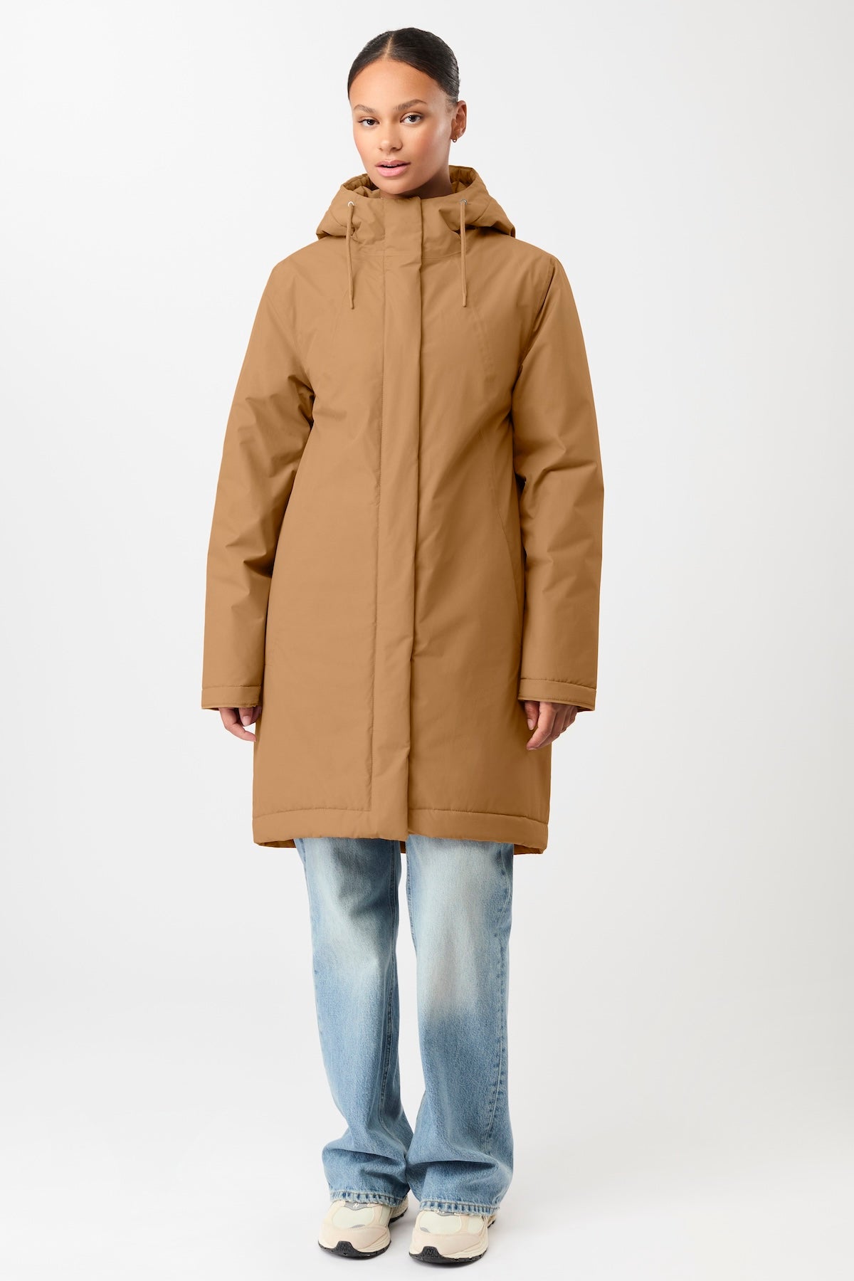 langerchen-oak-wattierter-parka-leicht-tailliert-parka-beige-braun image 1