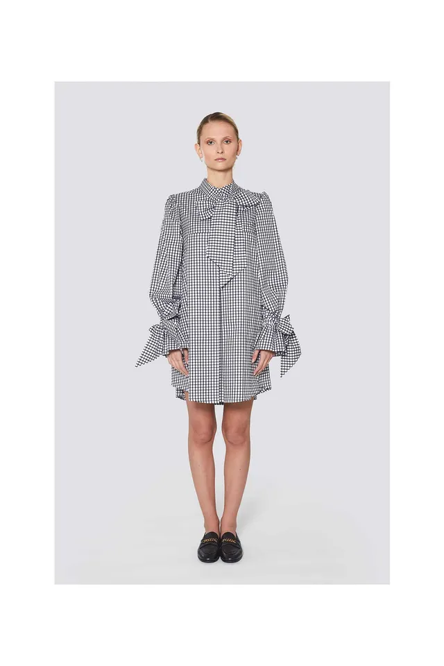 bolot-dress-lesley-damen-kleid-60s-karo-mit-volant-rmeln image 1