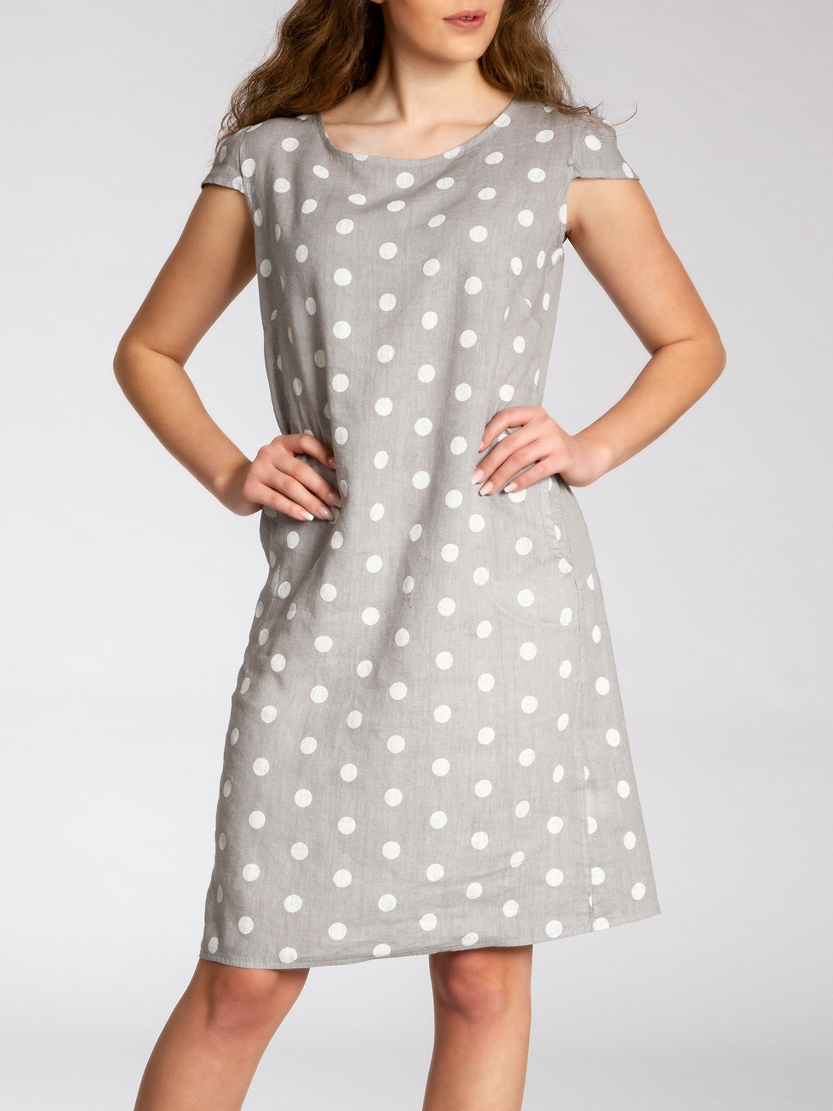 caspar-leinenkleid-no-024-damen-sommerkleid-mit-retro-punkten image 8