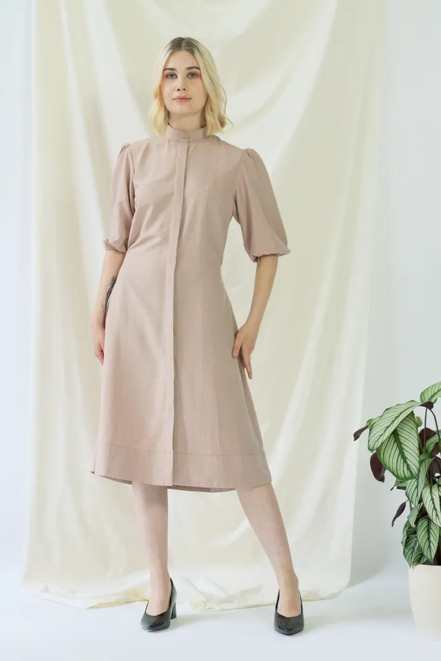 ayani-melanie-shirt-dress-mit-ballon-rmeln-in-rose image 1