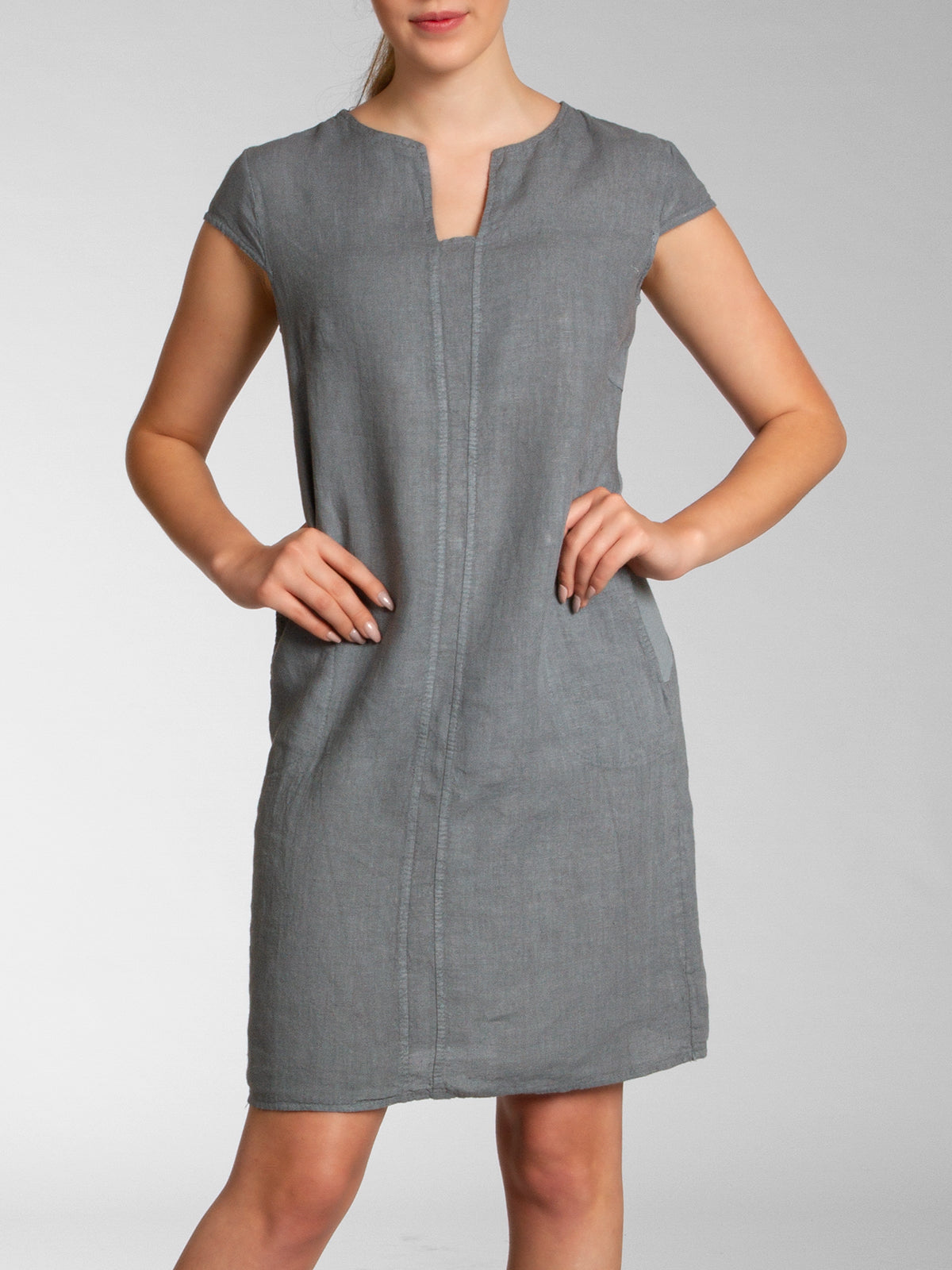 caspar-leinenkleid-no-036-damen-sommerkleid-100-leinen-knielang image 8