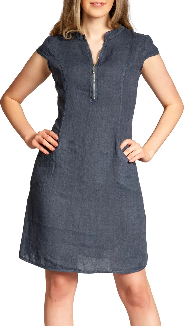 caspar-leinenkleid-no-040-damen-sommerkleid-a-linie-knielang image 1