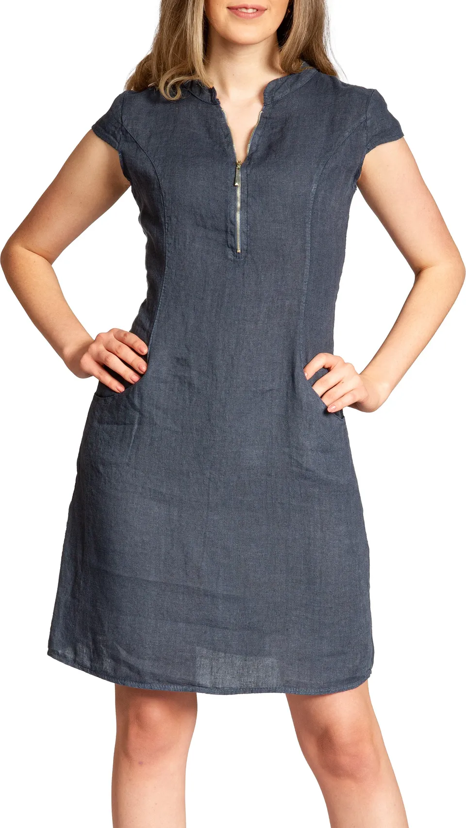 caspar-leinenkleid-no-040-damen-sommerkleid-a-linie-knielang image 1