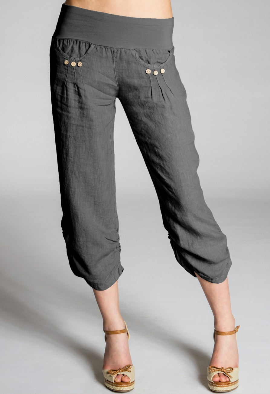 caspar-leinenhose-no-017-damen-3-4-capri-boyfriend-100-leinen image 4
