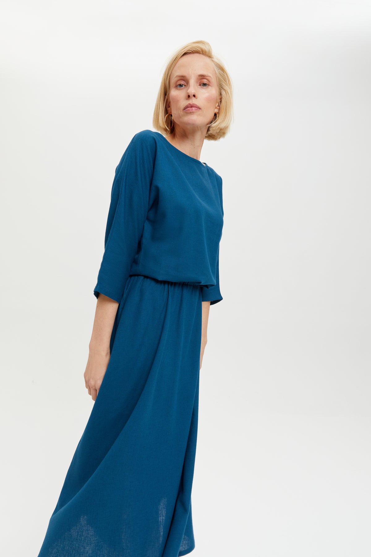 ayani-nane-leinenkleid-mit-3-4-rmeln-in-petrol-blue image 6