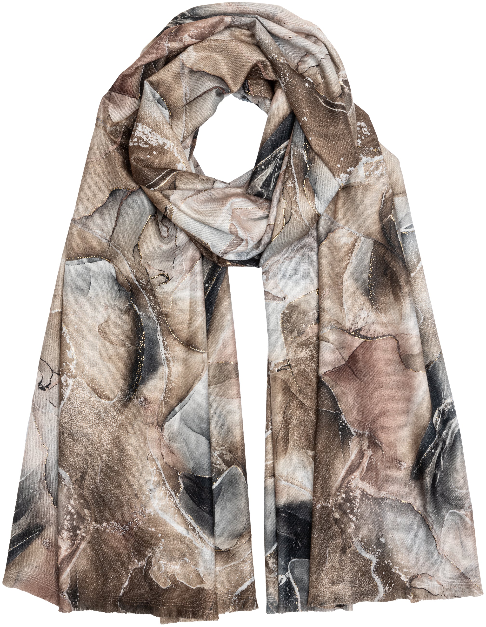 caspar-schal-no-515-xl-aquarell-print-mit-gold-200-x-75-cm image 4