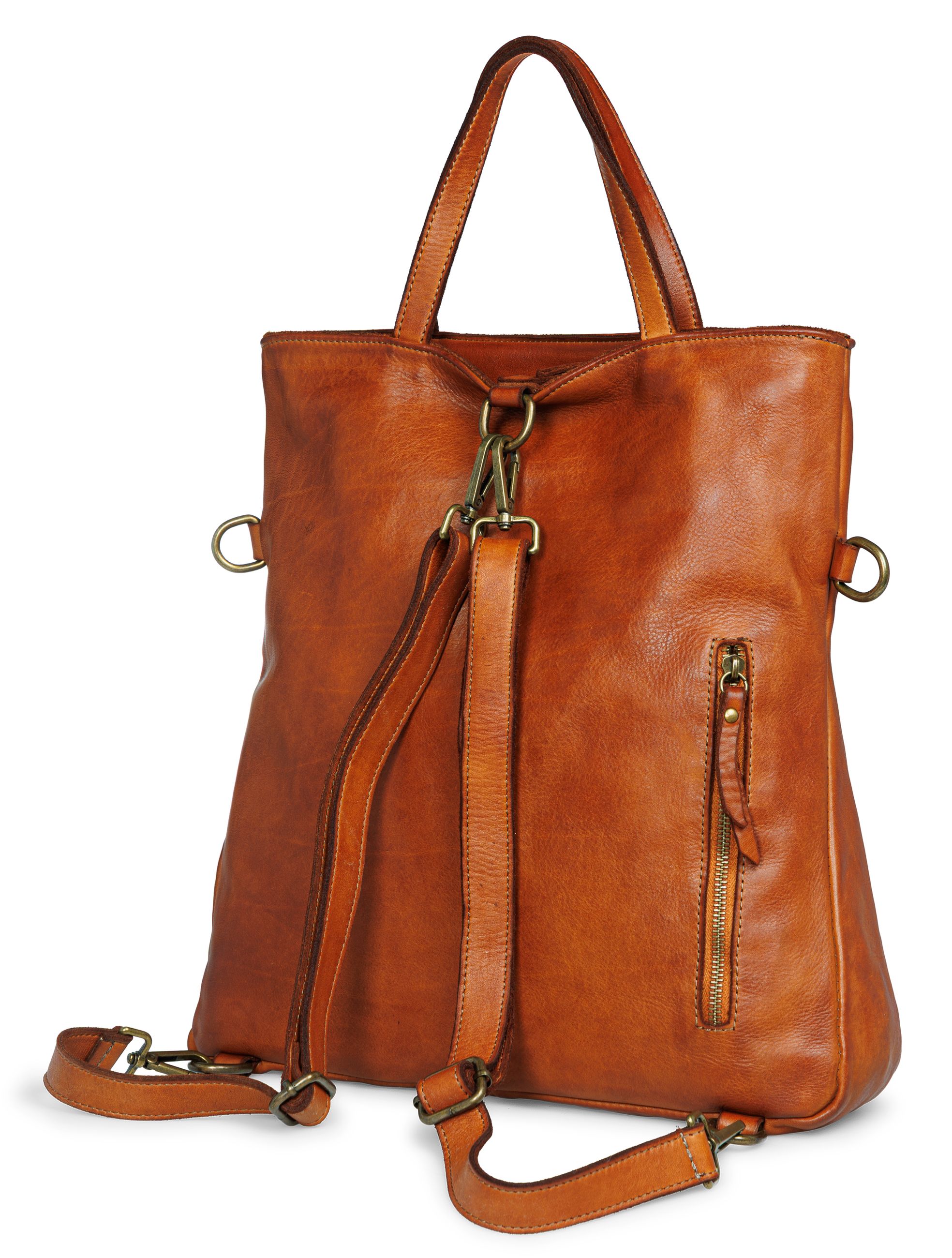 caspar-vintage-city-rucksack-no-820-2in1-lederrucksack-damen-made-in-italy image 4