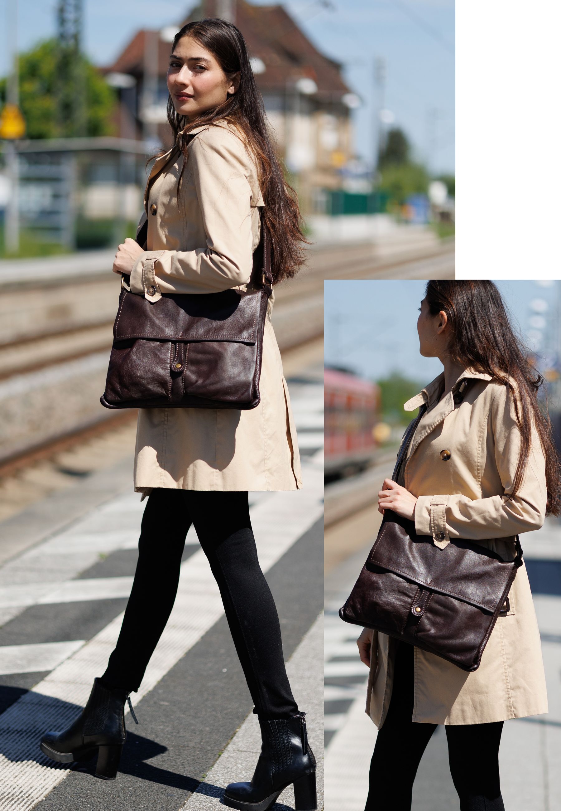 caspar-no-819-vintage-messenger-bag-echtleder-crossbody-made-in-italy image 2