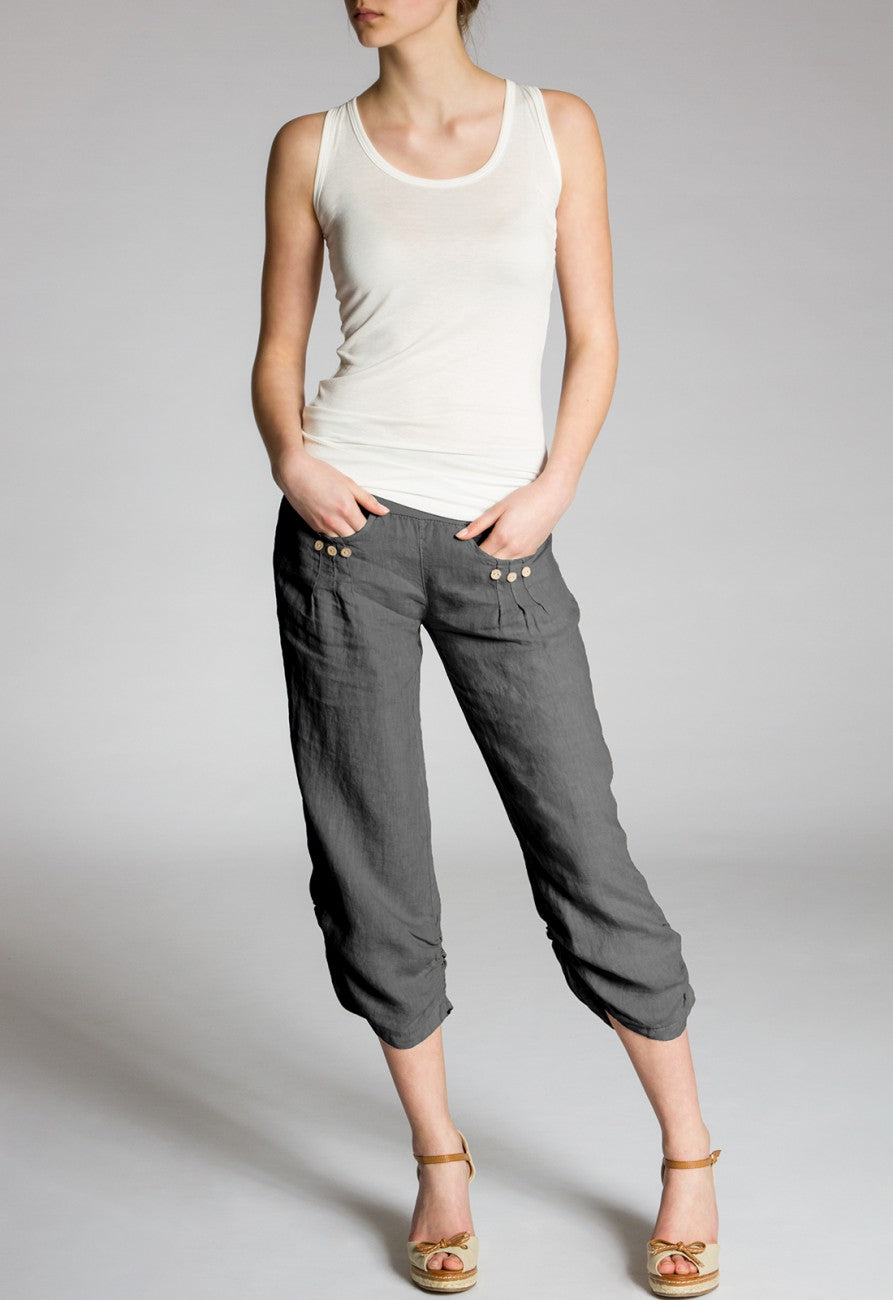 caspar-leinenhose-no-017-damen-3-4-capri-boyfriend-100-leinen image 2