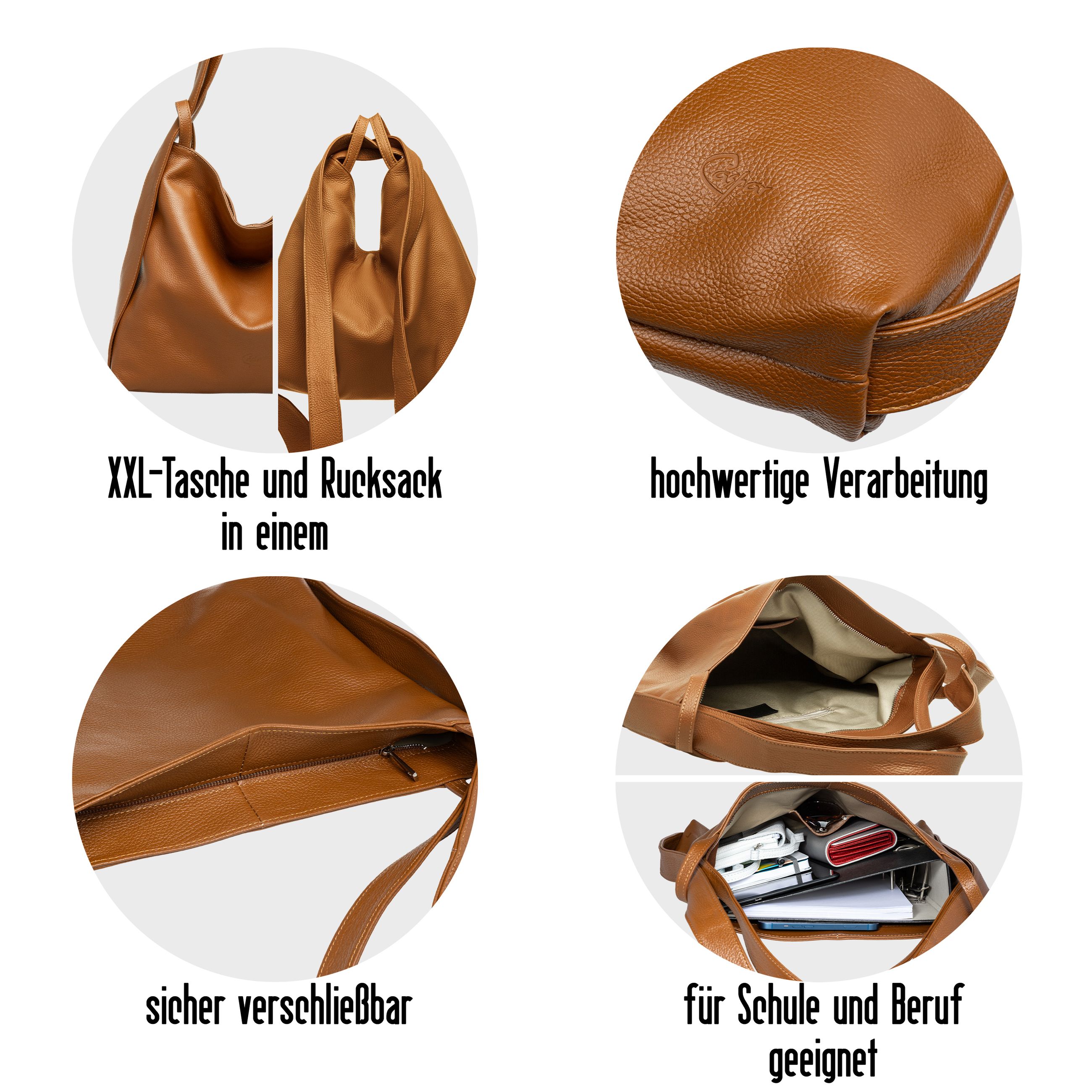 caspar-2in1-bag-no-786-damen-xl-rucksack-schultertasche image 6