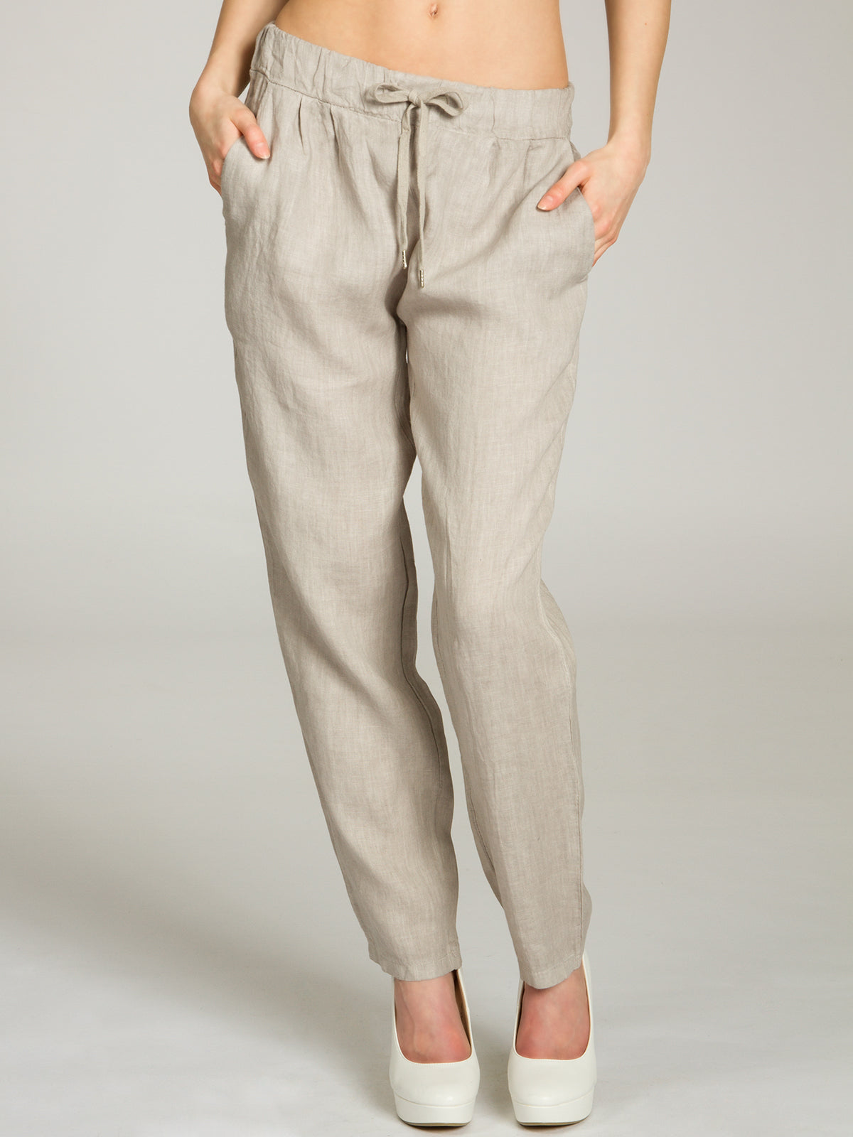 caspar-no-045-leinenhose-damen-loose-fit-jogpant image 3