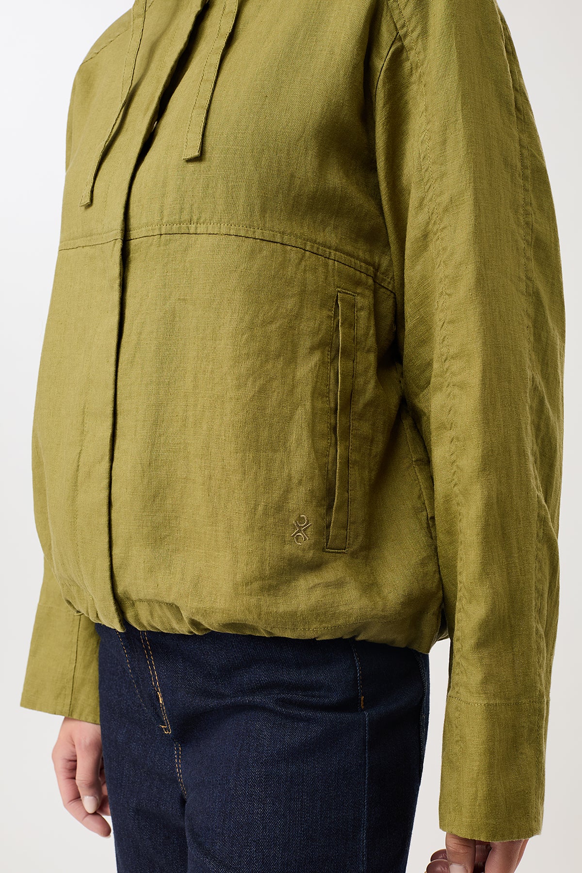 langerchen-lockere-jacke-mit-kordelzug-kapuze-green-olive image 5