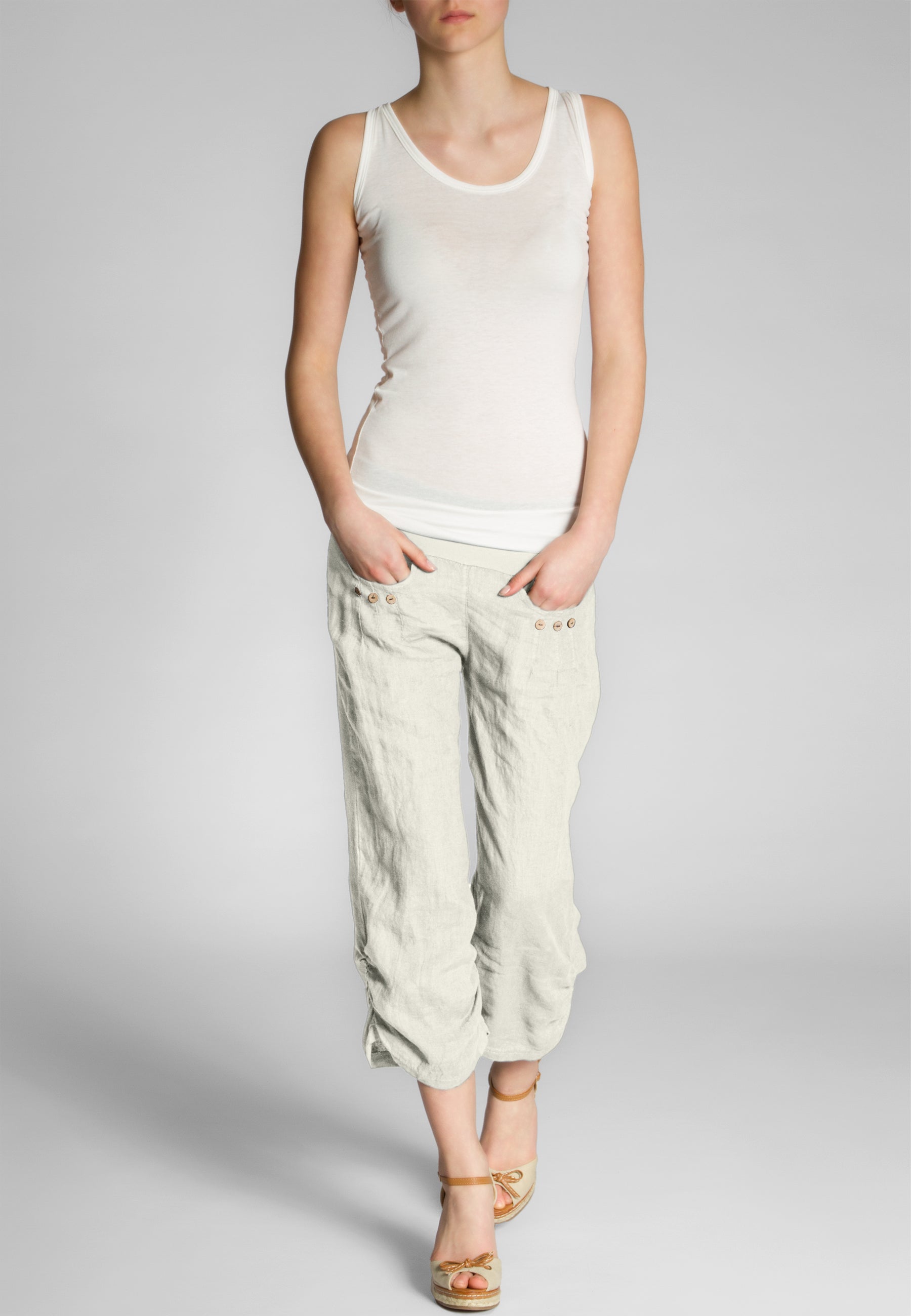 caspar-leinenhose-no-017-damen-3-4-capri-boyfriend-100-leinen image 8