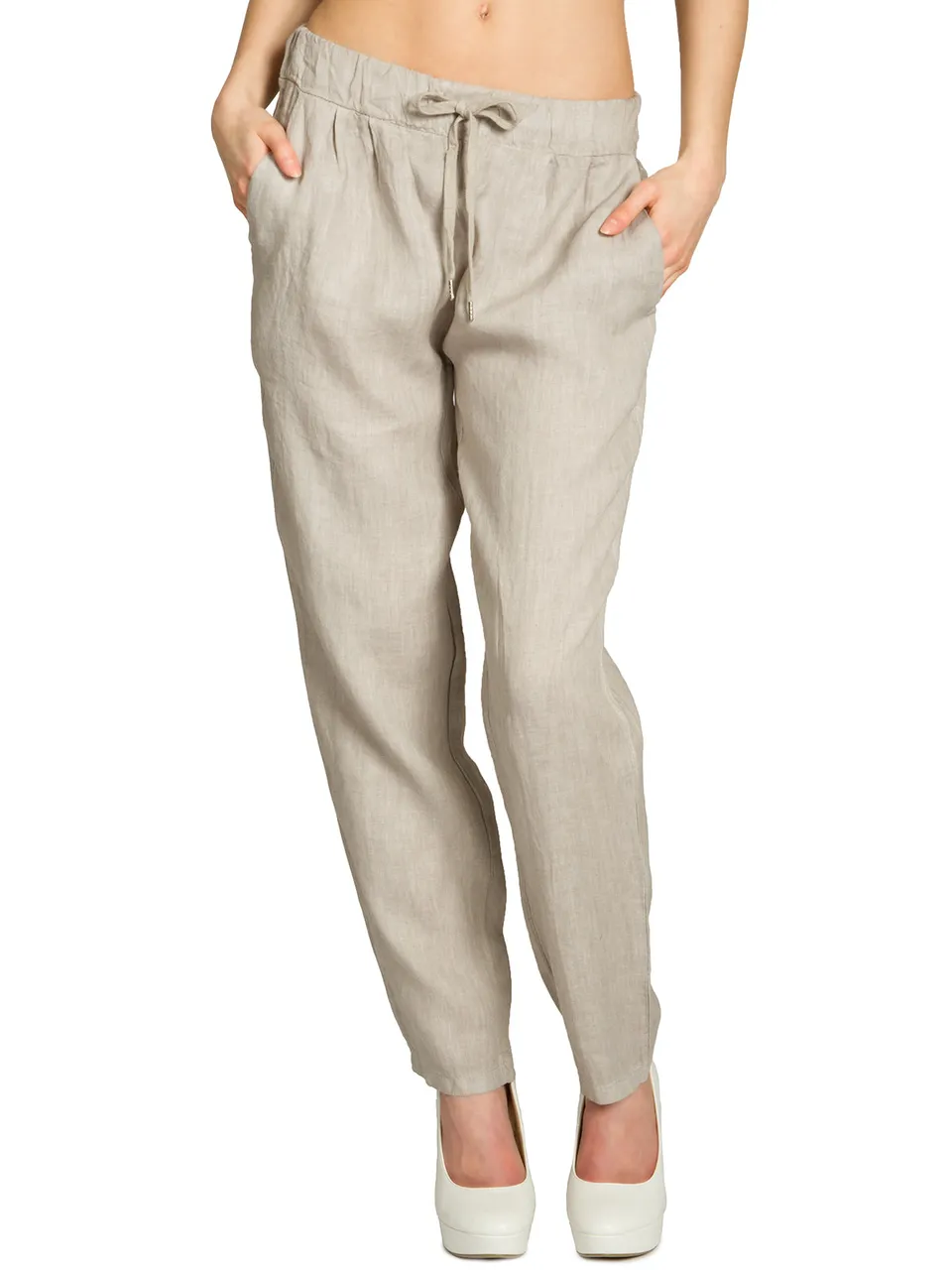 caspar-no-045-leinenhose-damen-loose-fit-jogpant image 1