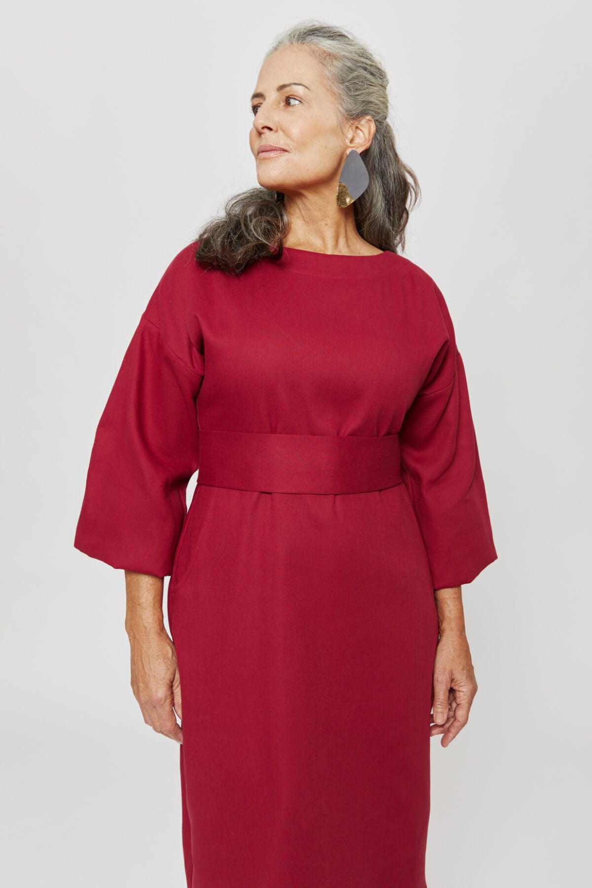 ayani-stefanie-winterkleid-mit-kimono-g-rtel-in-red-bordo image 7